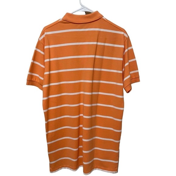 Polo Ralph Lauren Shirt Men's‎ Small Short Sleeve orange White Striped preppy - Picture 2 of 8